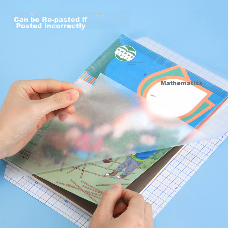 Deli 15 Sheets Multi-Size Transparent Frosted Corner-Cut Self-Adhesive Book Cove...