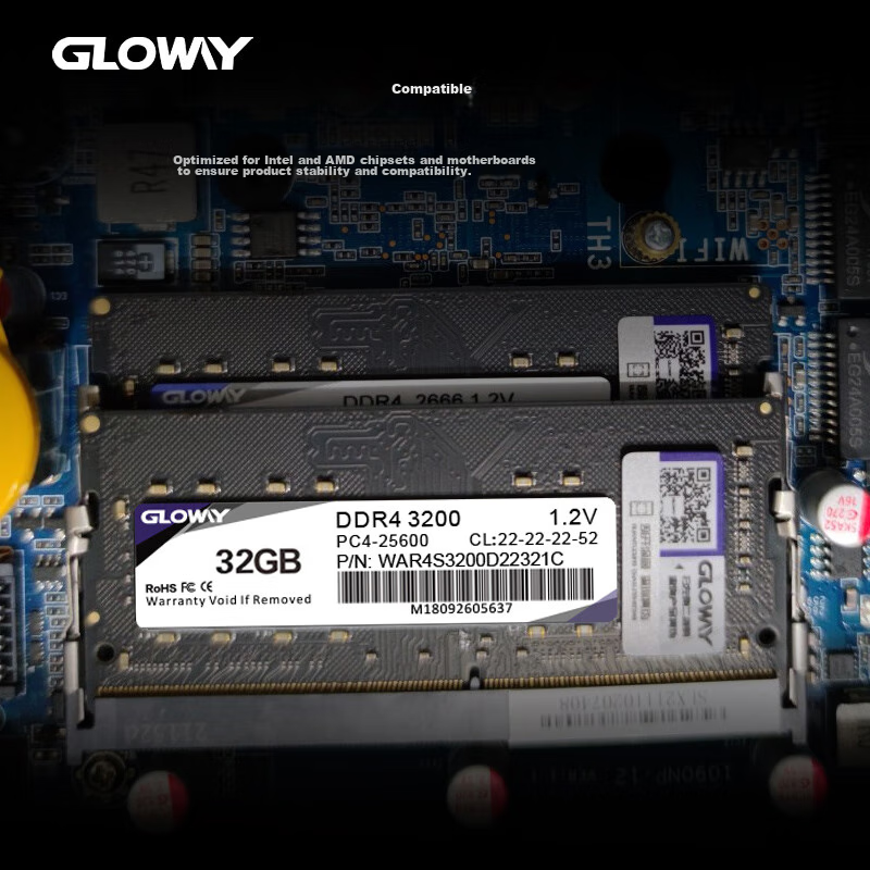 Gloway 32GB DDR4 3200 Laptop Memory Module, Zhanjiang Series