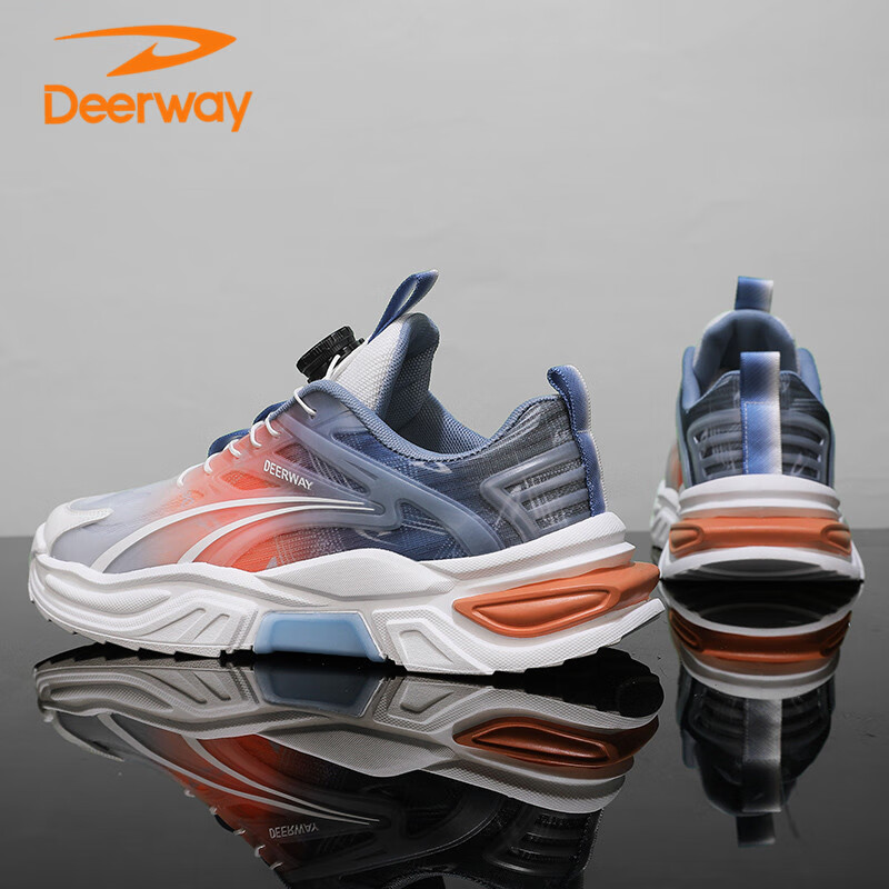 DEERWAY Men's Chunky Sneakers 2025 Spring/Summer Men's Casual Shoes Thick-soled...