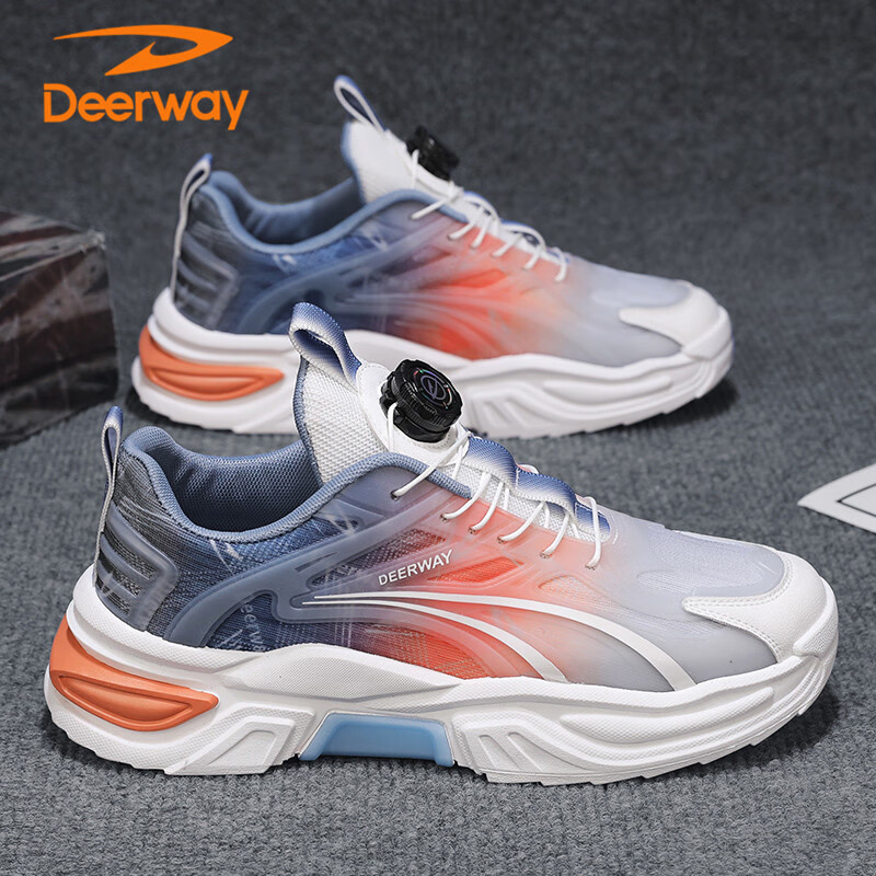 DEERWAY Men's Chunky Sneakers 2025 Spring/Summer Men's Casual Shoes Thick-soled...