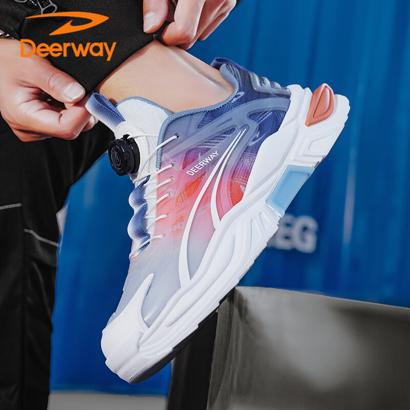 DEERWAY Men's Chunky Sneakers 2025 Spring/Summer Men's Casual Shoes Thick-soled...