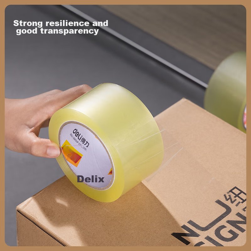 Deli High-Quality Transparent Yellow Packing Tape, 60mm*100y*45μm, 6 Rolls/tube,...