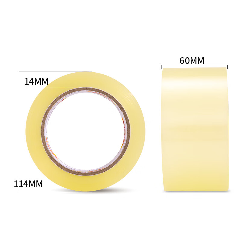 Deli High-Quality Transparent Yellow Packing Tape, 60mm*100y*45μm, 6 Rolls/tube,...