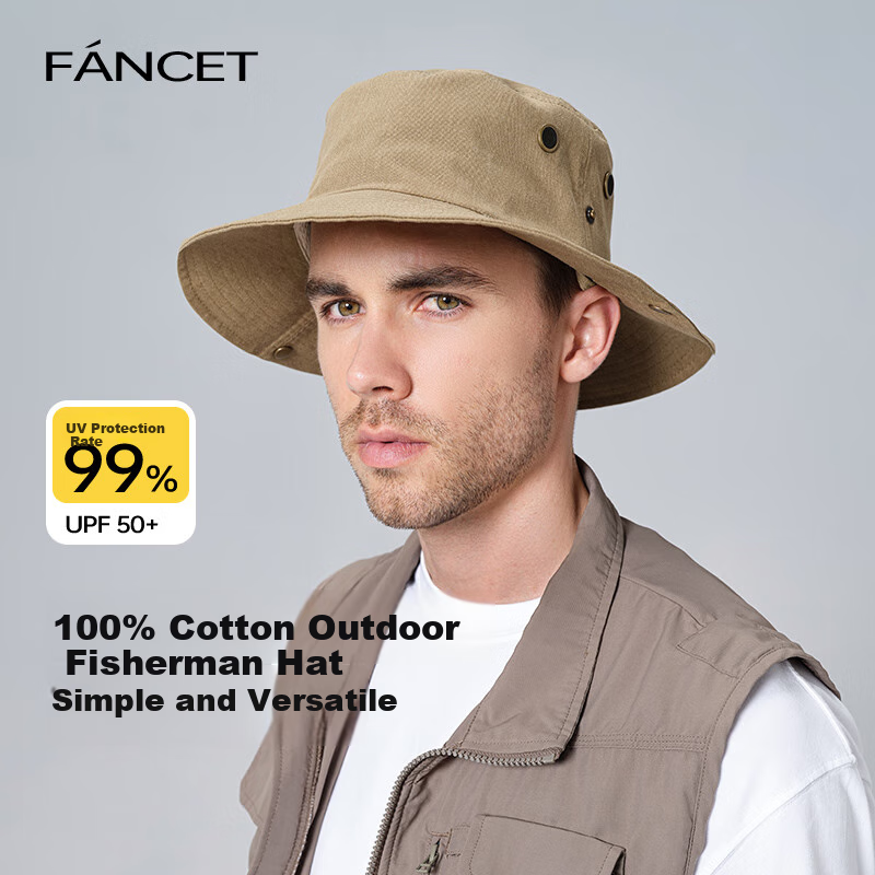FANCET Fisherman Hat for Men, Summer Outdoor Hiking Sun Hat, UV Protection, Wate...