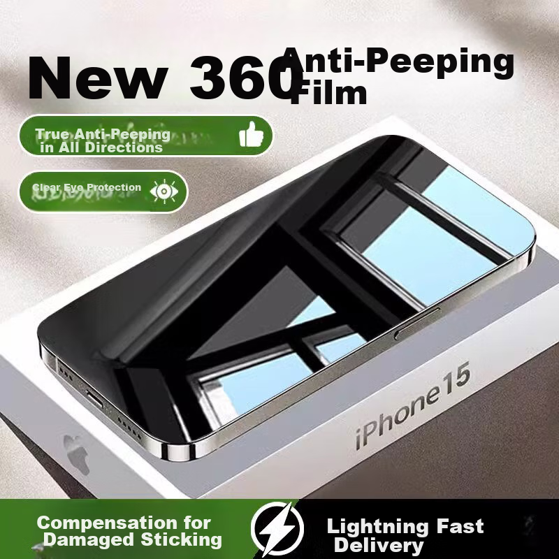 DIVI [360° Privacy Protection] Tempered Glass Screen Protector for Apple IPhone...