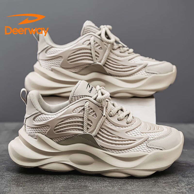 DEERWAY Dad Shoes for Men, Autumn And Winter Footwear, Retro Thick-Soled Heighte...