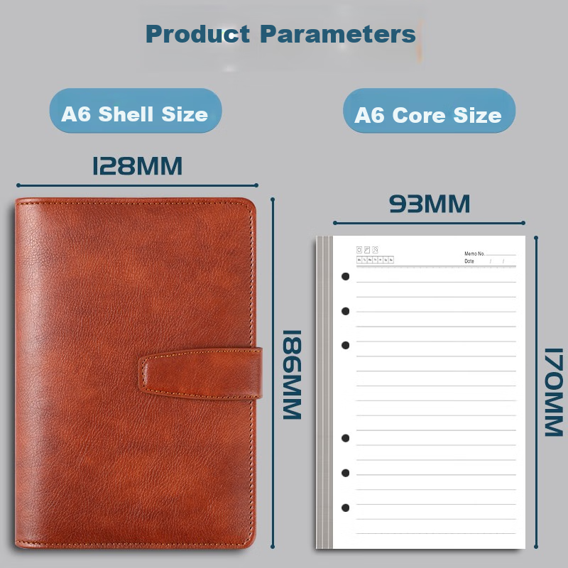 Faramon Loose-Leaf Notebook, A6 Size, Business Office Journal, Small Loose-Leaf...