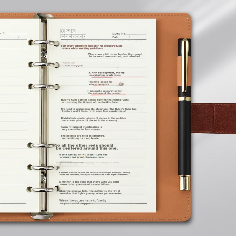 Faramon Loose-Leaf Notebook, A6 Size, Business Office Journal, Small Loose-Leaf...