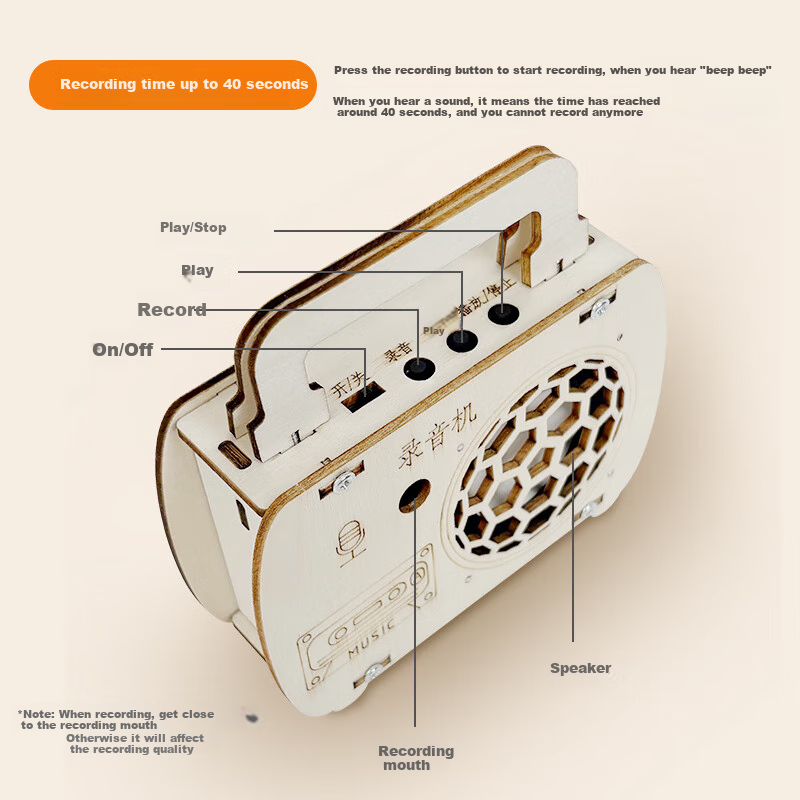 Big Eyes Little Doll Recording Machine Steam Science Experiment Kit Children's D...