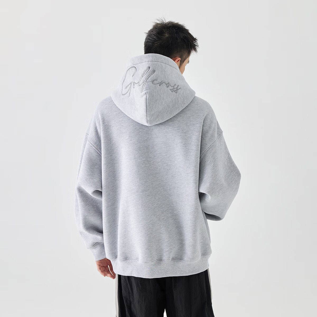 GOLFCROSS Minimalist Letter Embroidery Hoodie Unisex Spring Autumn Hooded Sweats...