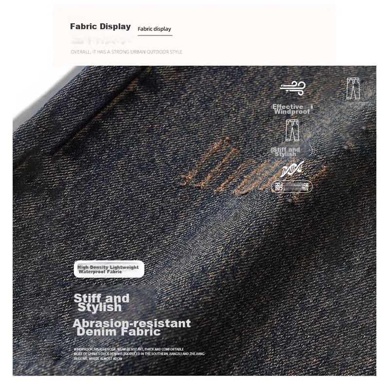 Homlean Street Retro Jeans for Men, Winter Season, Niche Trendy American-Style V...