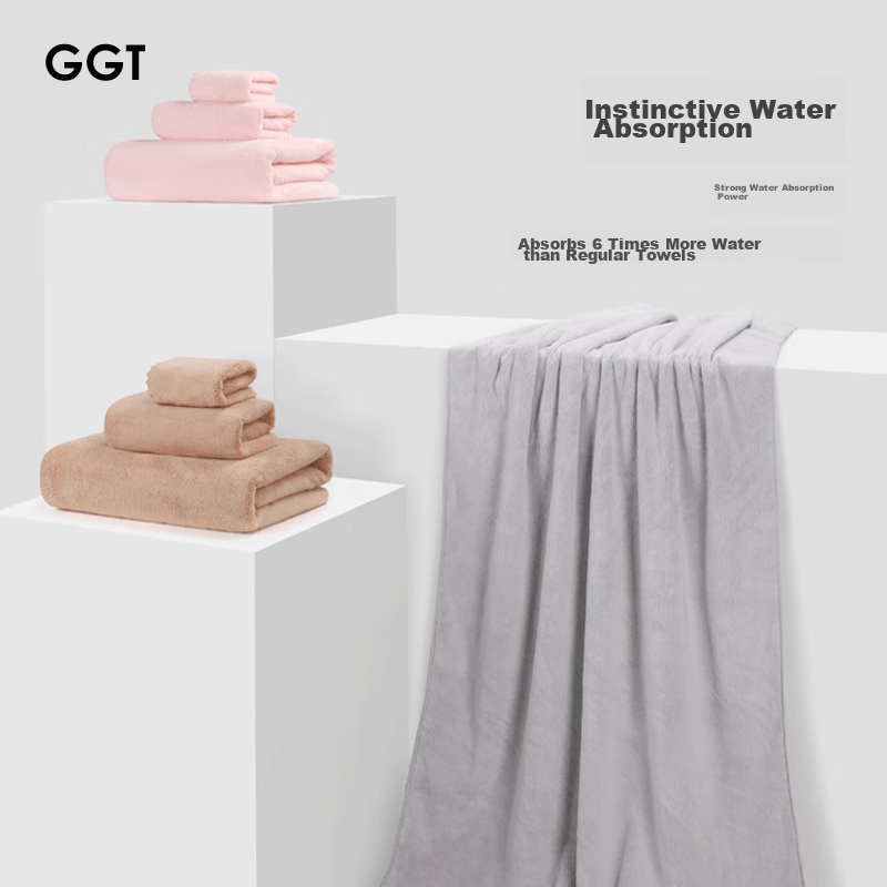 GGT Snowflake Velvet Bath Towel Set of Two, High-Quality Absorbent Quick-Drying...