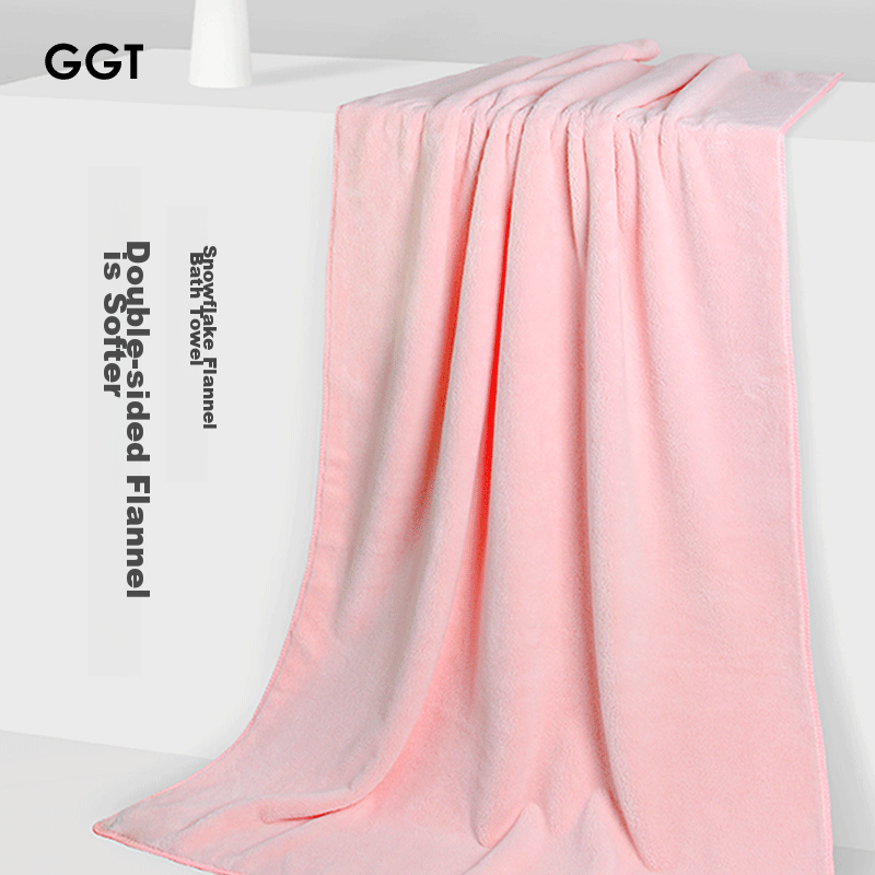 GGT Snowflake Velvet Bath Towel Set of Two, High-Quality Absorbent Quick-Drying...