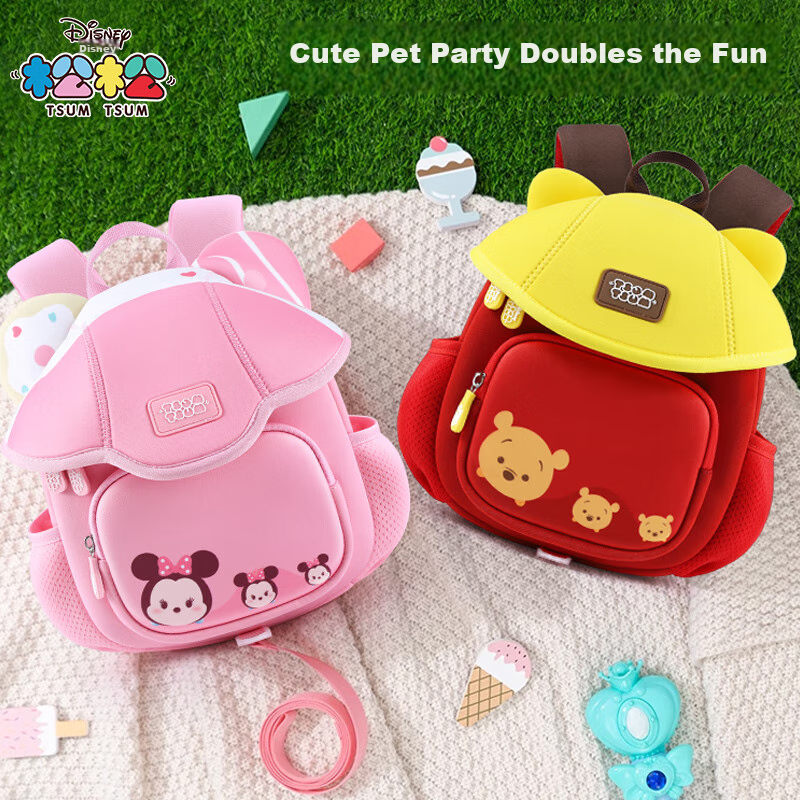 Disney Kindergarten Backpack for Boys And Girls, Cute Double Shoulder Bag for Ju...