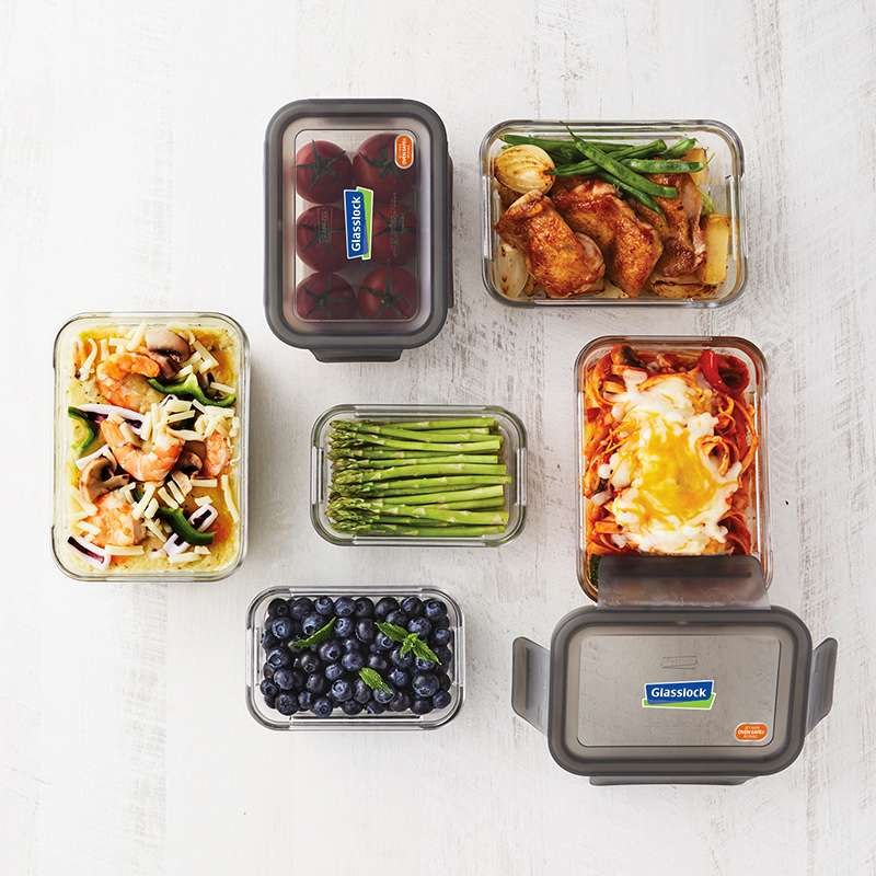 Glasslock Tempered Glass Food Storage Containers, Heat-Resistant Oven-Safe Lunch...