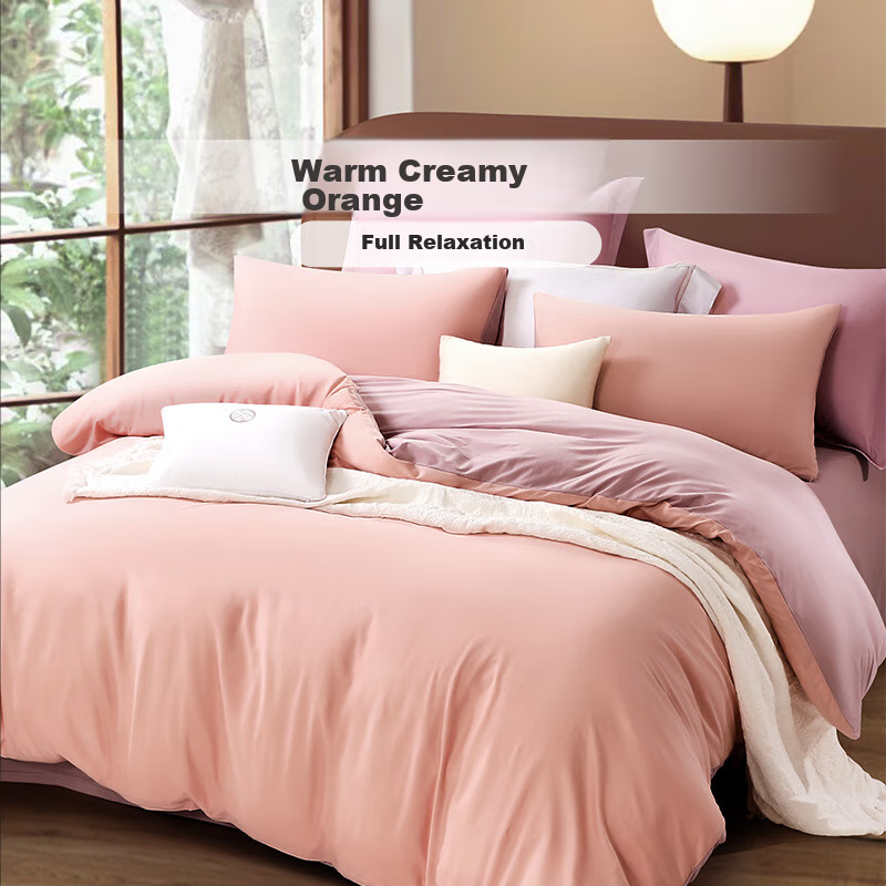 FUANNA Bedding Set, 100% Xinjiang Cotton, Cream-Colored Knitted Cotton Bed Sheet...