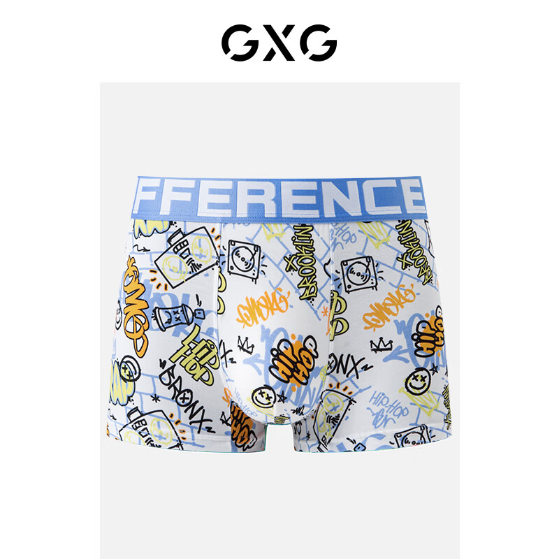 GXG Men's Single Blue Printed Cartoon Underwear Boxer Briefs, 2024 Spring/summer...