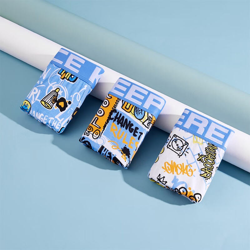 GXG Men's Single Blue Printed Cartoon Underwear Boxer Briefs, 2024 Spring/summer...