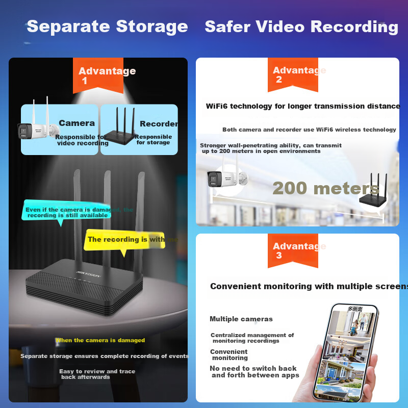 HIKVISION 4G Lifetime Free Traffic Wireless Camera 4 Million Pixels Wire-Free 1-...