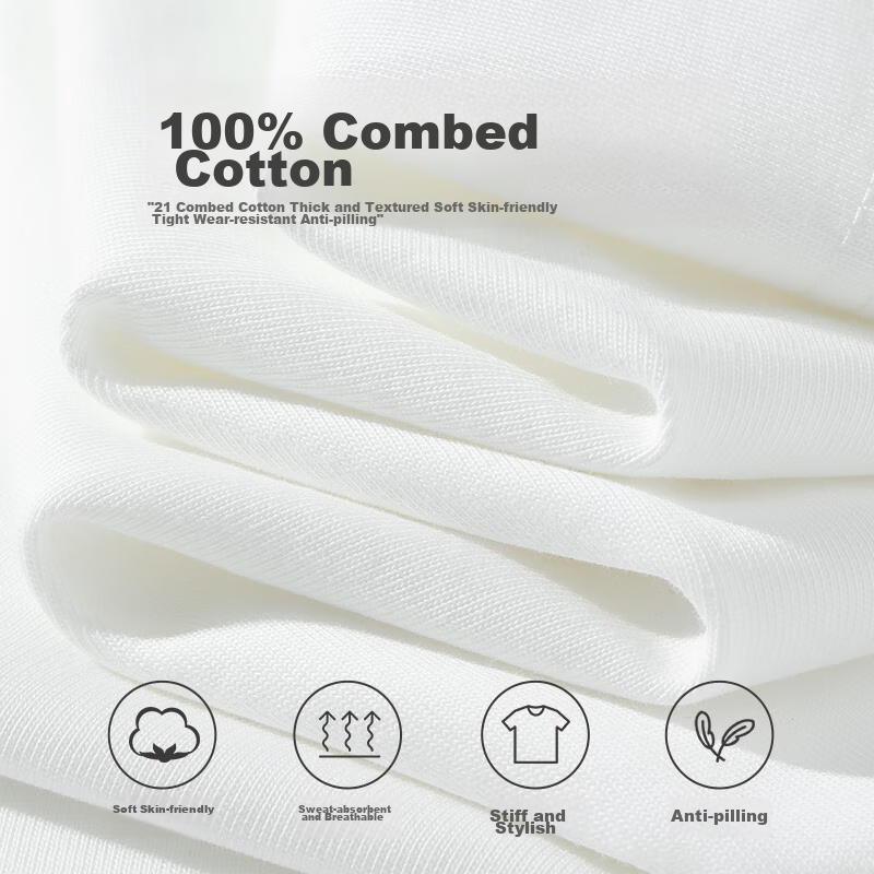 GLM Long-Sleeve T-Shirt for Men, Autumn Heavyweight Pure Cotton Undershirt, Tren...