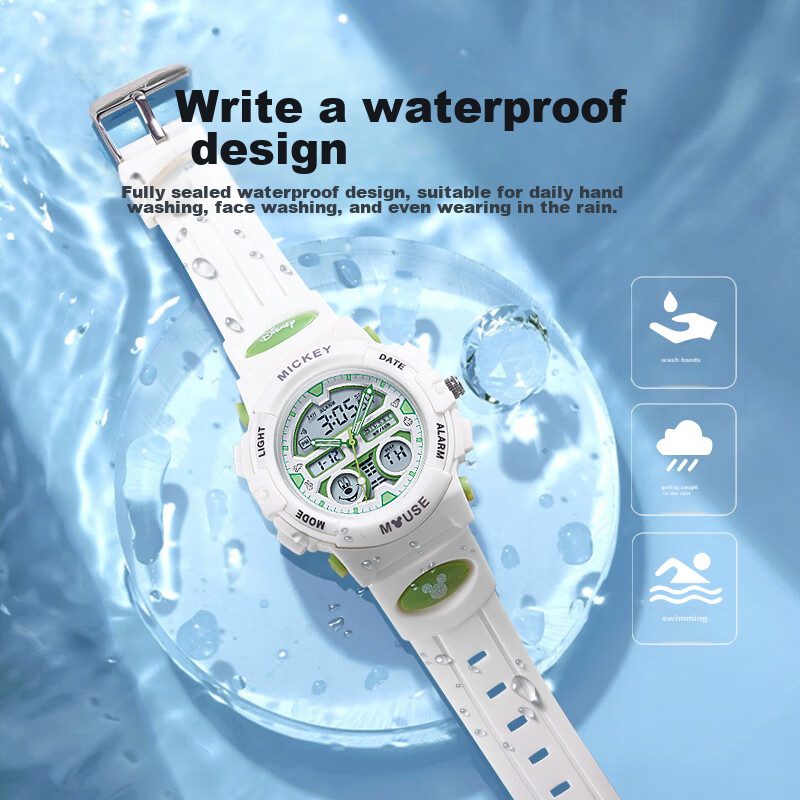 Disney Mickey Mouse Co-Branded Sports Digital Watch, Multifunctional, Luminous,...