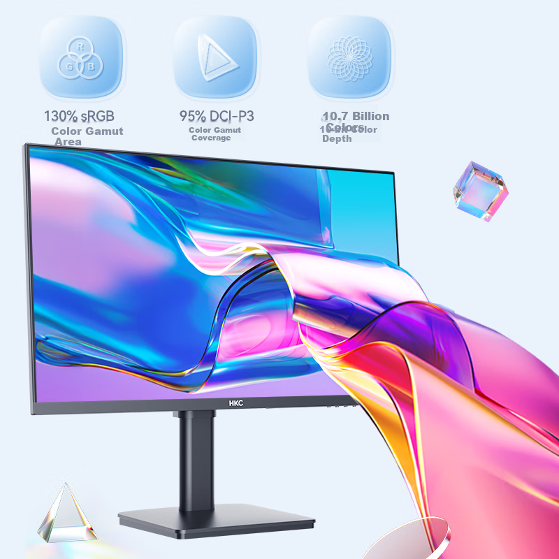 HKC 27-inch 4K Ultra HD IPS HDR400 Rotatable Height Adjustable Low Blue Light Fl...