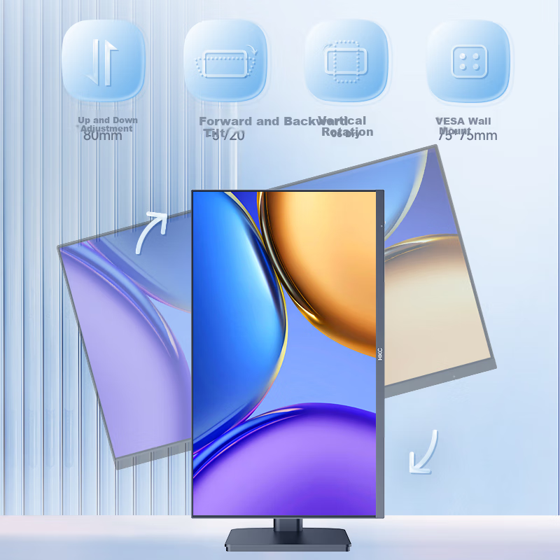 HKC 27-inch 4K Ultra HD IPS HDR400 Rotatable Height Adjustable Low Blue Light Fl...