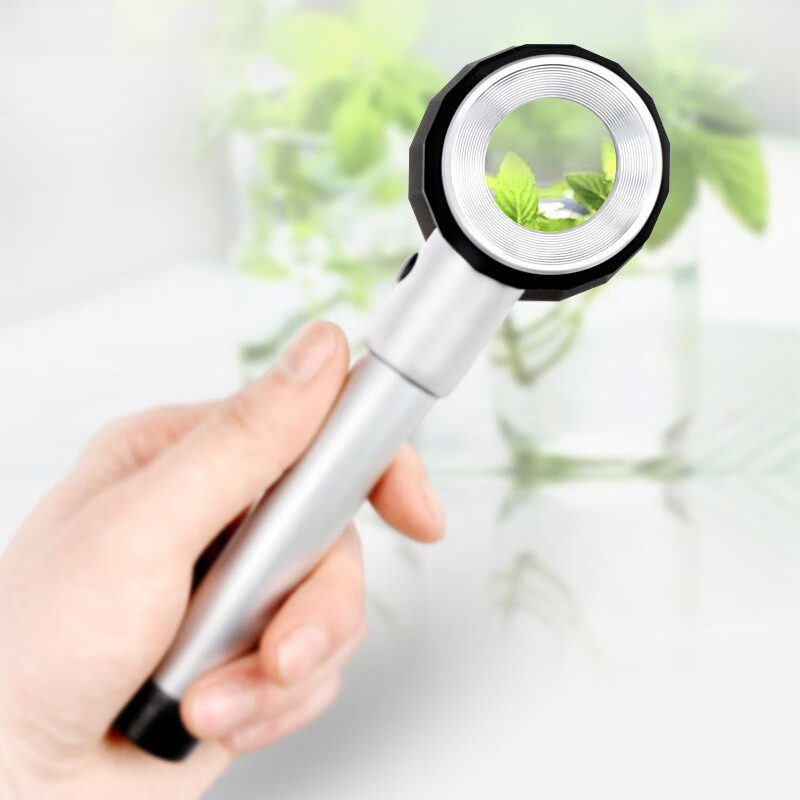 JAJALIN Handheld Magnifying Glass with LED Light, Scale, And Gemstone Printing f...