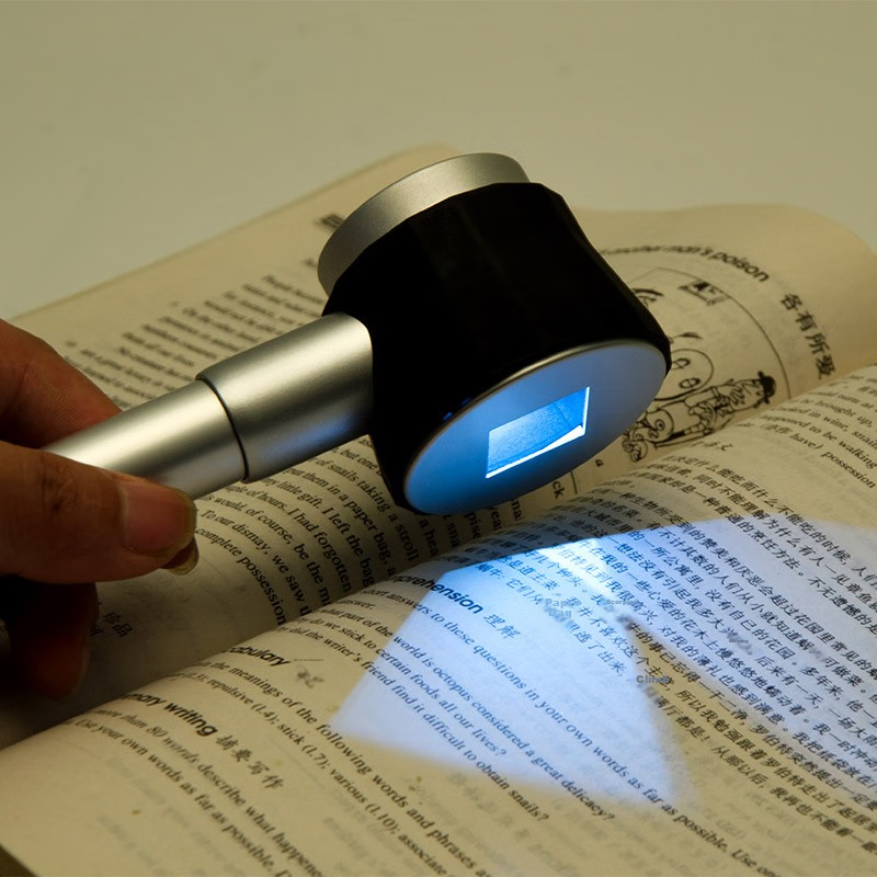 JAJALIN Handheld Magnifying Glass with LED Light, Scale, And Gemstone Printing f...