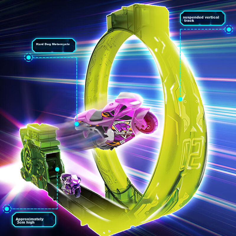 iDoon Fierce Dog Motorcycle Racing Car Boys' Birthday Toy Set, Pull-Back Inertia...