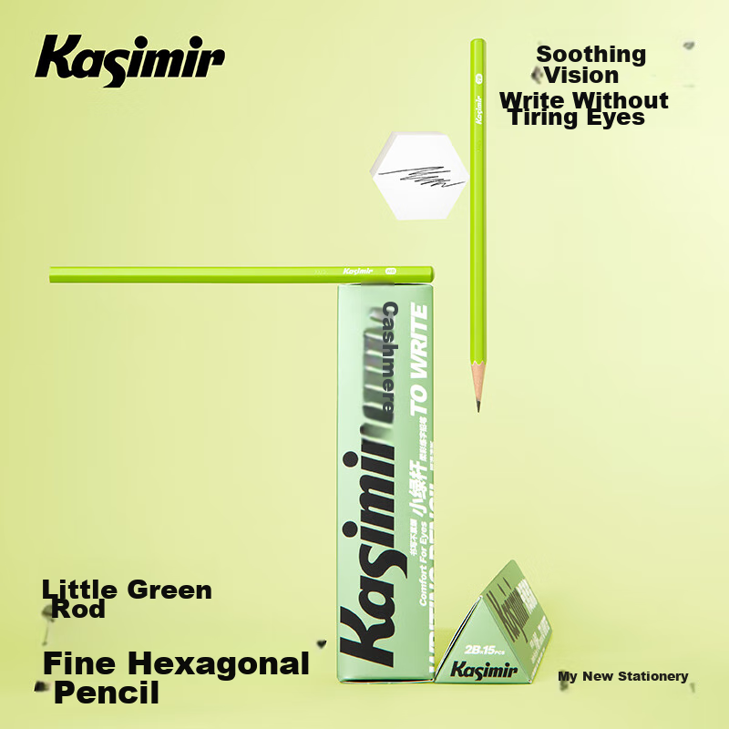 Kasimir Pencil, Small Green Handle, Elementary School HB2B Writing Pen, for Firs...