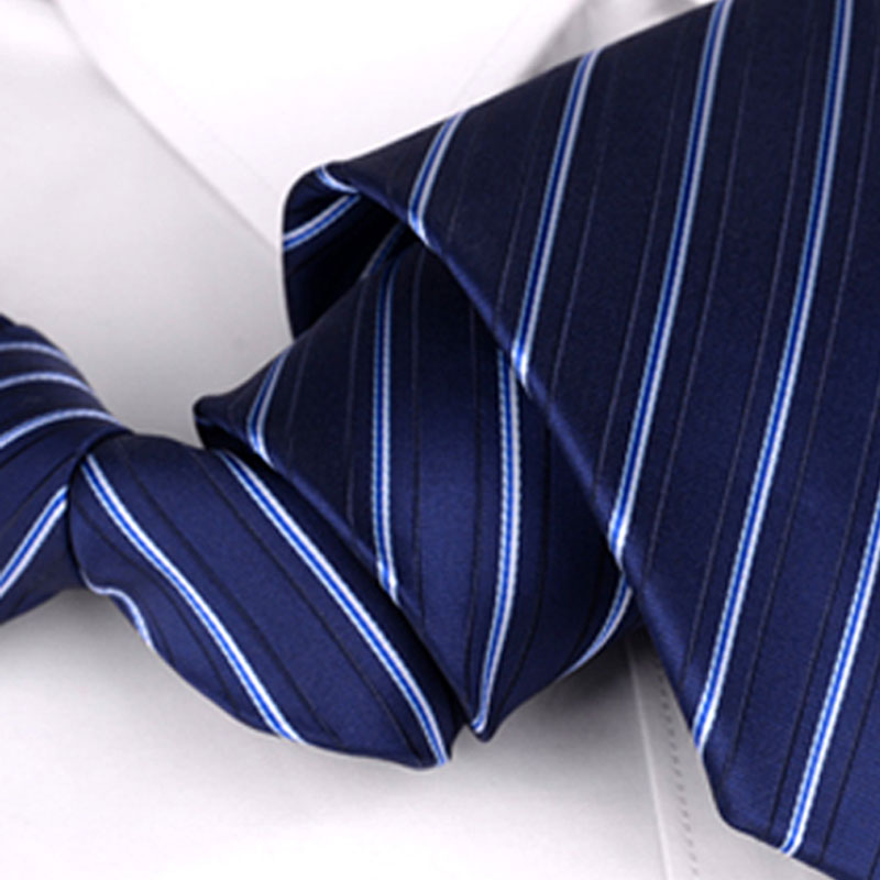 GLO-STORY Zipper Tie, Men's Business Formal Wear Trendy 8cm Tie Gift Box, Blue F...