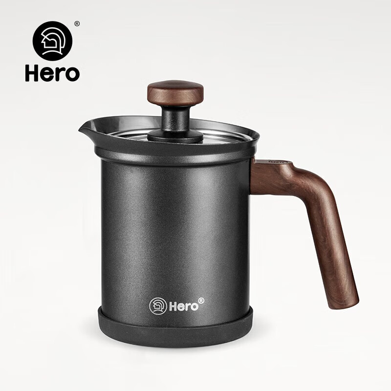 Hero Milk Frother, Teflon Stainless Steel Double-Layer Manual Milk Frother, Coff...