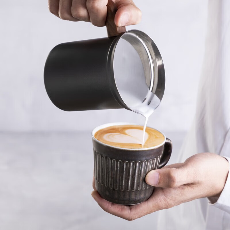 Hero Milk Frother, Teflon Stainless Steel Double-Layer Manual Milk Frother, Coff...