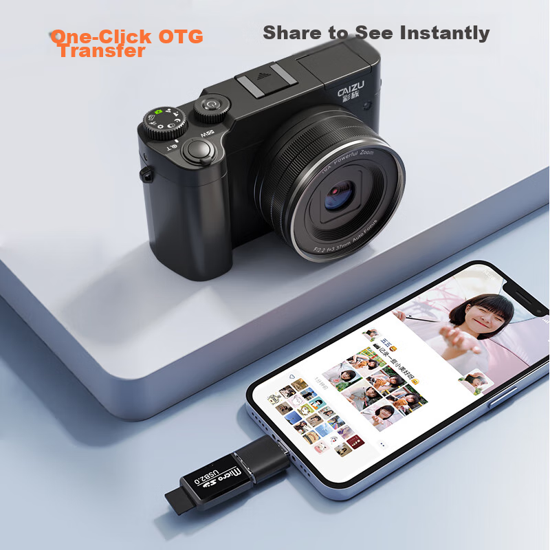 CAIZU Dual-Camera 6400W High-Definition Mirrorless Camera, Entry-Level Student S...