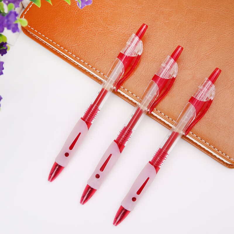 Chenguang (M&G) 0.5mm Red Gel Pen, Retractable Bullet Tip, Signature Pen, Office...