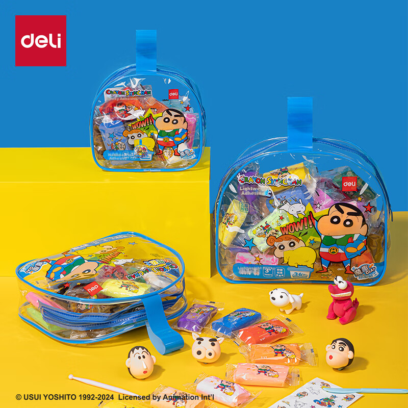 Deli Crayon Shin-chan 24 Colors Super Light Clay Modeling Clay Eraser Clay Child...