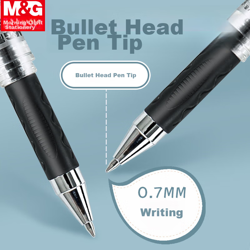 Chenguang (M&G) Stationery, 0.7mm Black Gel Pen, Large Capacity, Bullet Tip, for...