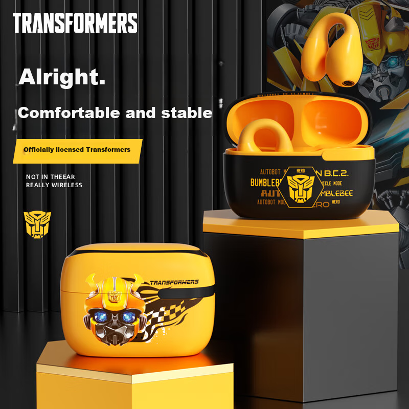 Transformers Bluetooth Headphones, Clip-On Open-Concept Bone Conduction, Not In-...