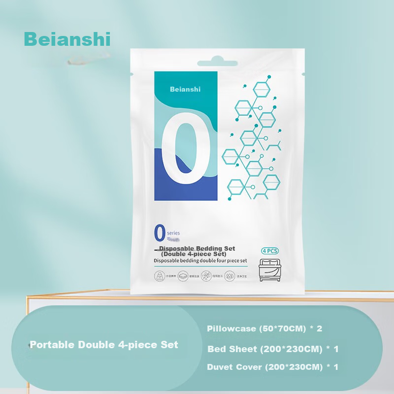 Beianshi (SMS Grade) Disposable Bed Sheet, Duvet Cover, Pillowcases, Thickened F...