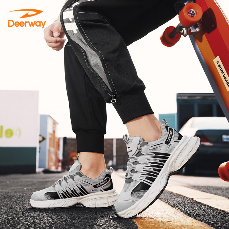 DEERWAY Men's Sports Shoes 2025 Spring/Summer Thick-soled Casual Dad Shoes Men G...