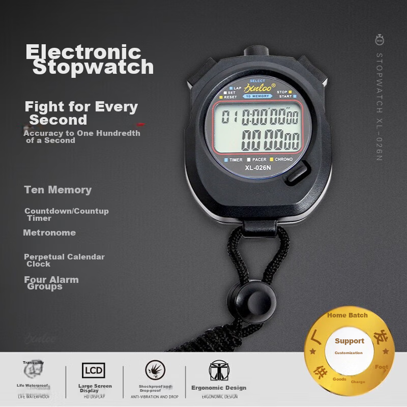 Gedon Stopwatch Timer, Electronic Counter, 2 Rows 10 Lanes, for Competitions, Sp...