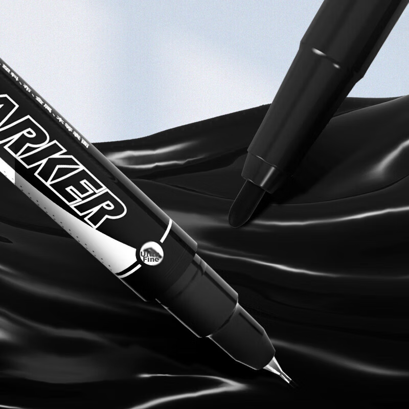 M&G Stationery, Black Dual-Tip Marker Pen, Waterproof Marker, Oil-Based Pen, Chi...
