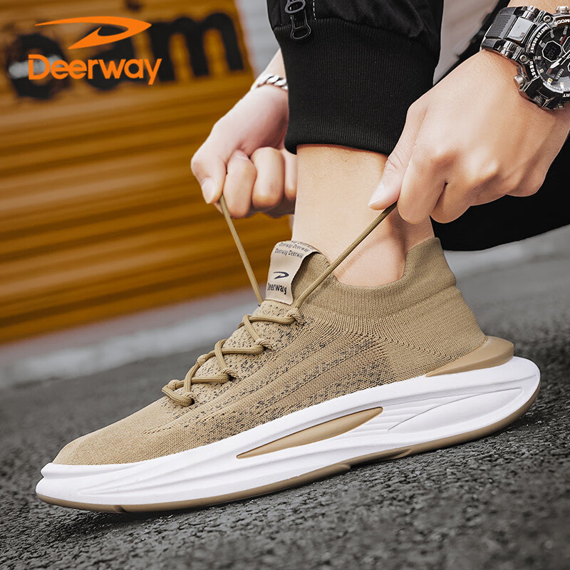 DEERWAY Men's Shoes 2025 Summer Dad Shoes Men's Thick-soled Breathable Fashion S...