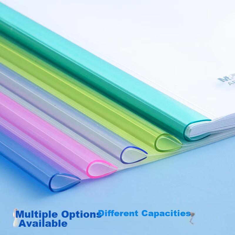 Chenguang (M&G) 10 Thick Transparent Slide Bar Folders, 8mm Water Drop Pull Rod...