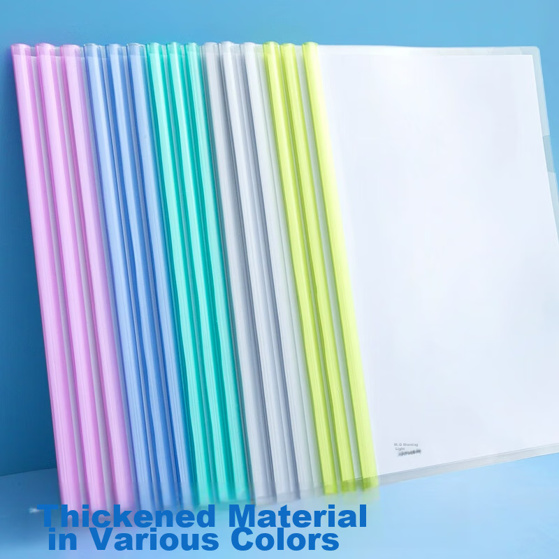 Chenguang (M&G) 10 Thick Transparent Slide Bar Folders, 8mm Water Drop Pull Rod...