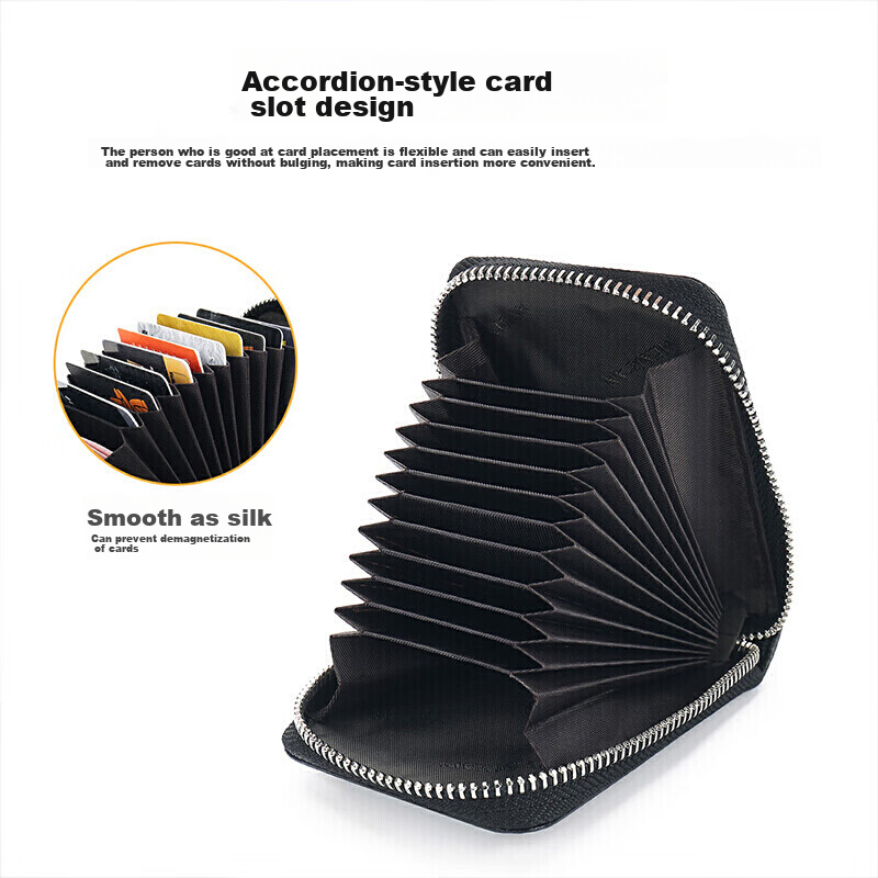 Daocaoren Men's Card Holder with Anti-Theft Function, Top-Grain Leather Business...