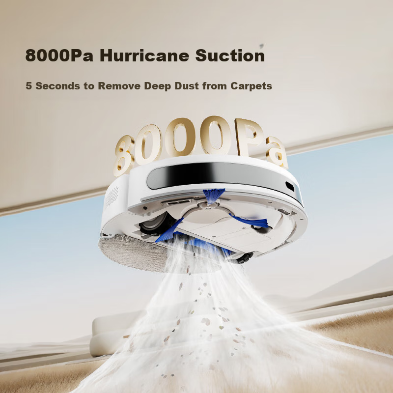 Haier T1 Robot Vacuum Cleaner with Mopping Function, Automatic Cleaning, 8000Pa...