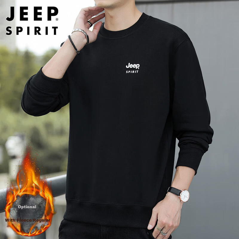 JEEP SPIRIT Men's Sweatshirt, Spring And Summer Top, Men's Round Neck Undershirt...