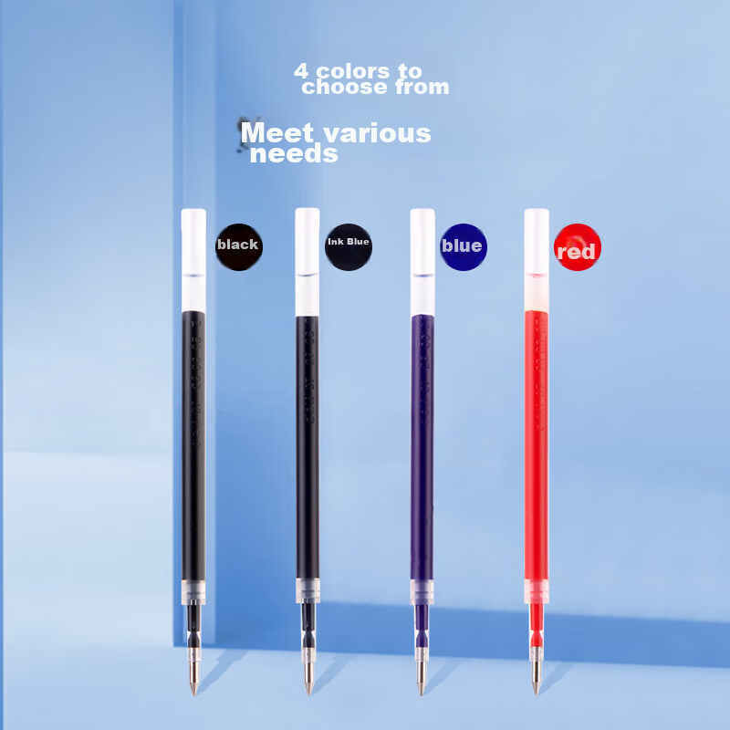 Deli 0.5mm Retractable Gel Pen Refills, Large Capacity Long-Lasting Extended Cap...